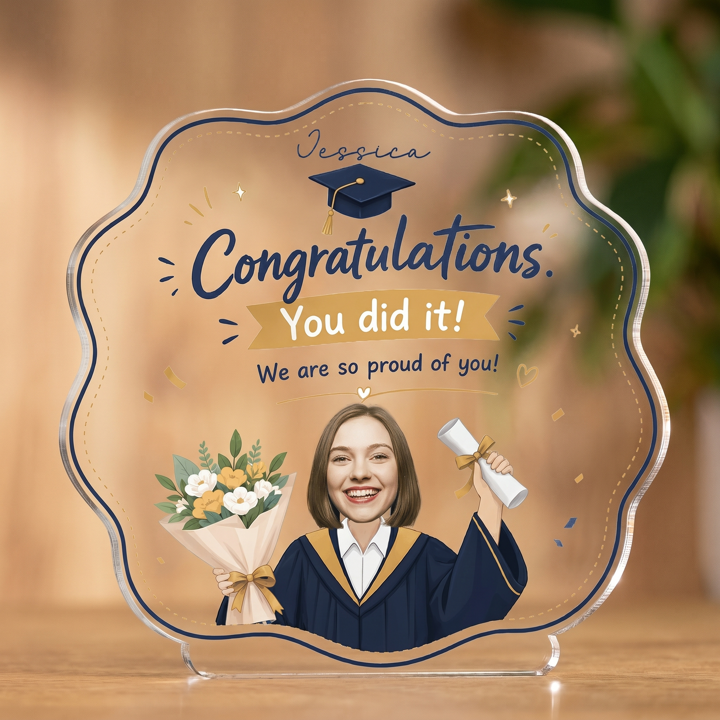Personalized Congratulations You Did It Photo Graduation Acrylic Plaque