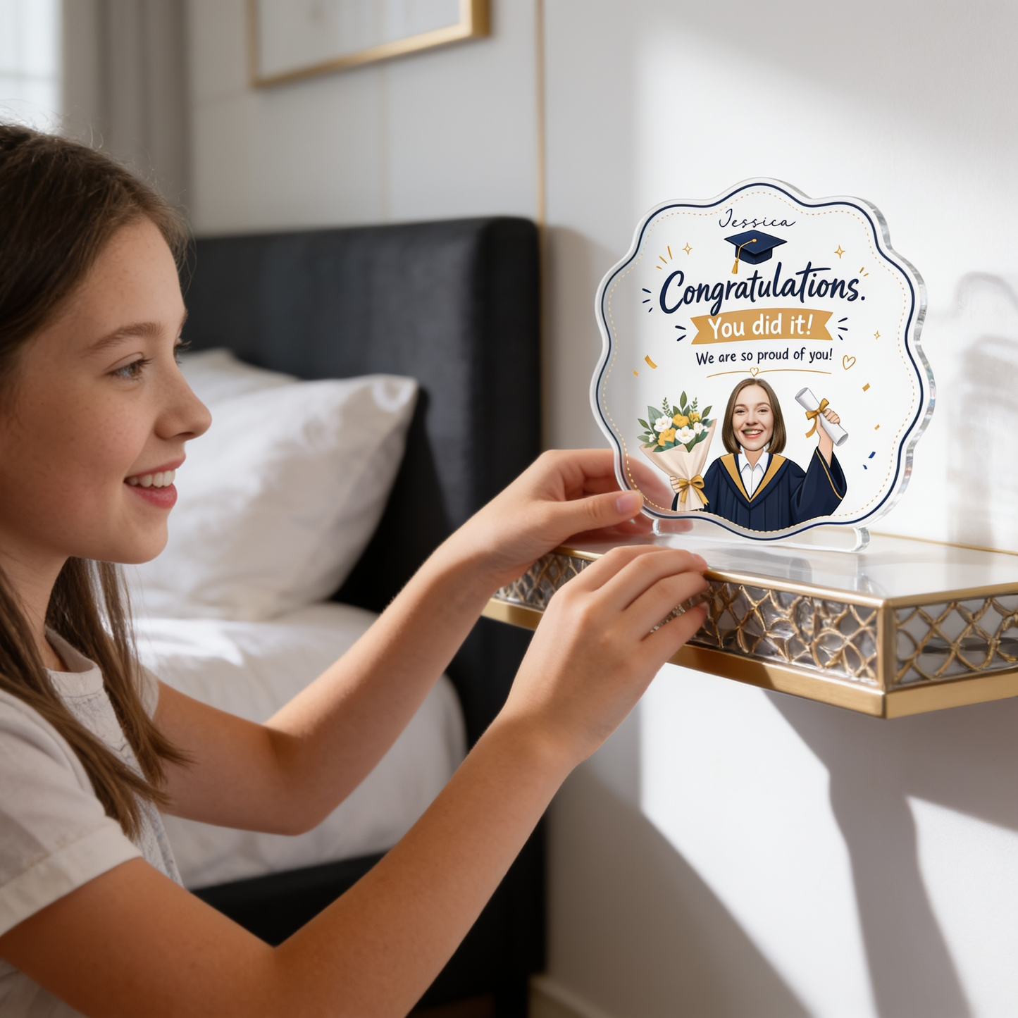 Personalized Congratulations You Did It Photo Graduation Acrylic Plaque