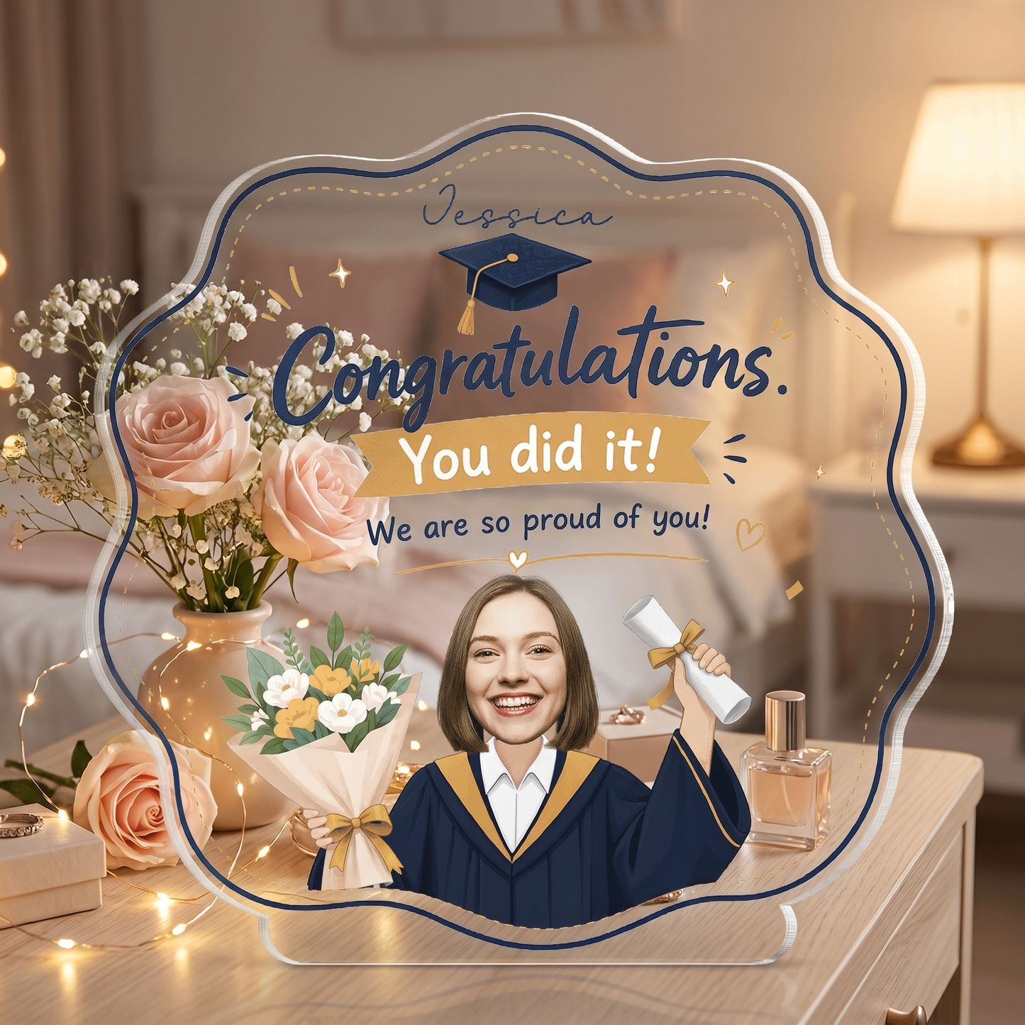 Personalized Congratulations You Did It Photo Graduation Acrylic Plaque