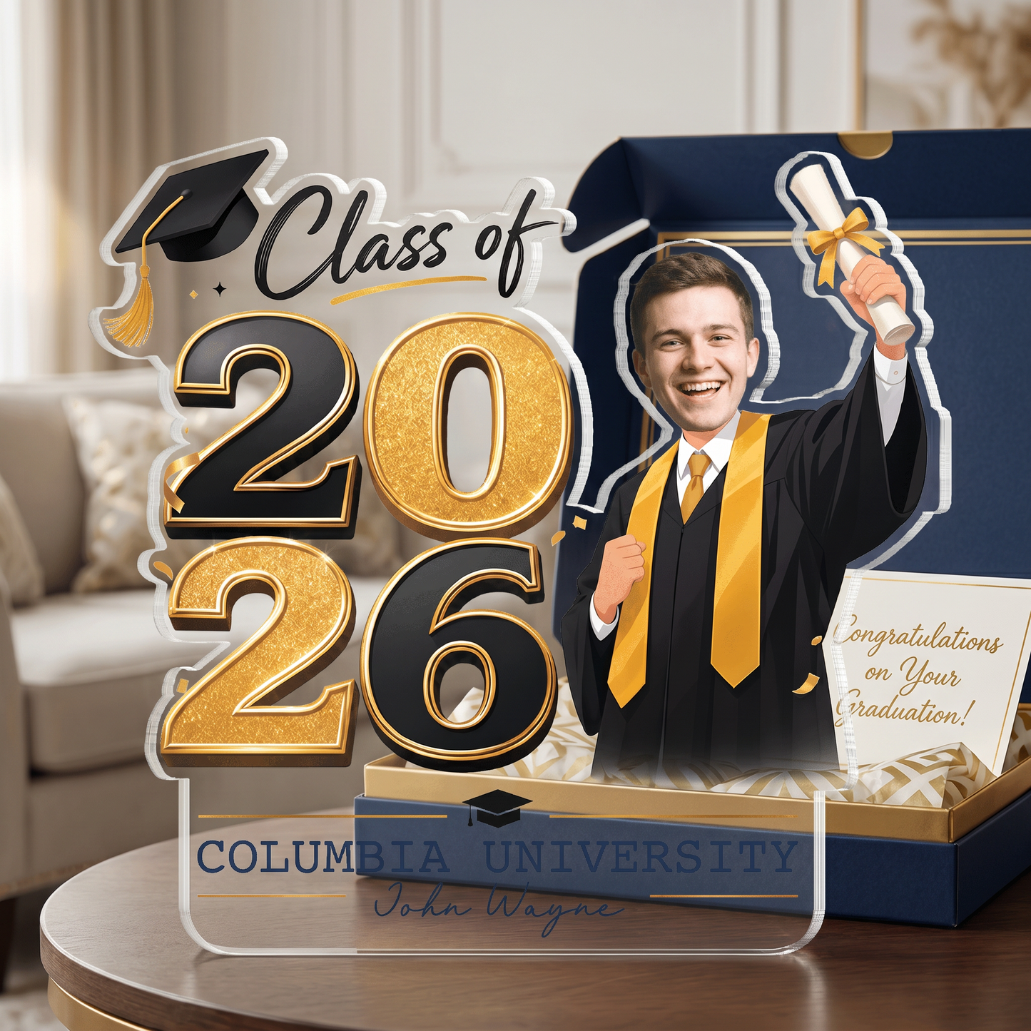 Personalized Class of 2026 Photo Graduation Acrylic Plaque