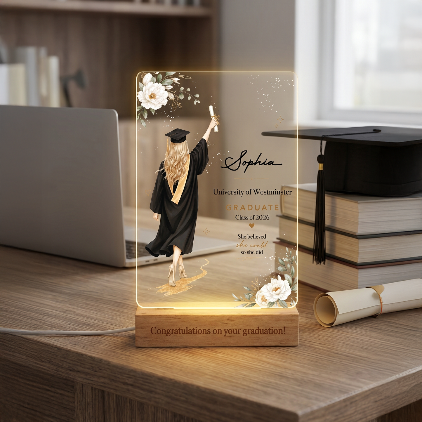 Personalized Graduation Name Night Light – Congratulations On Your Graduation Gift
