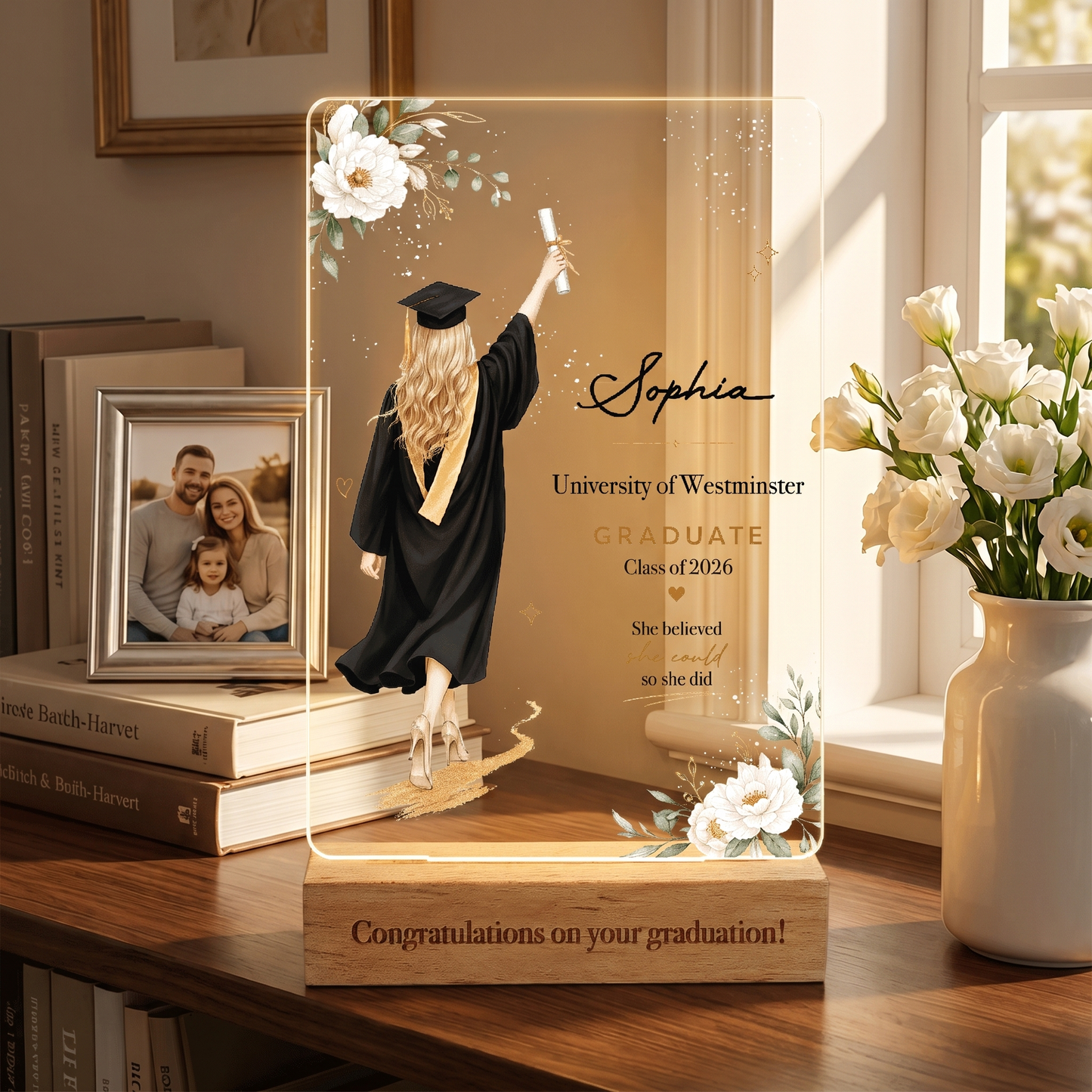 Personalized Graduation Name Night Light – Congratulations On Your Graduation Gift