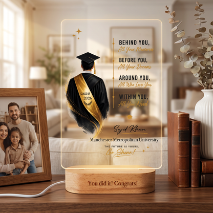 Personalized The Future Is Yours Go Shine Night Light – Graduation Gift