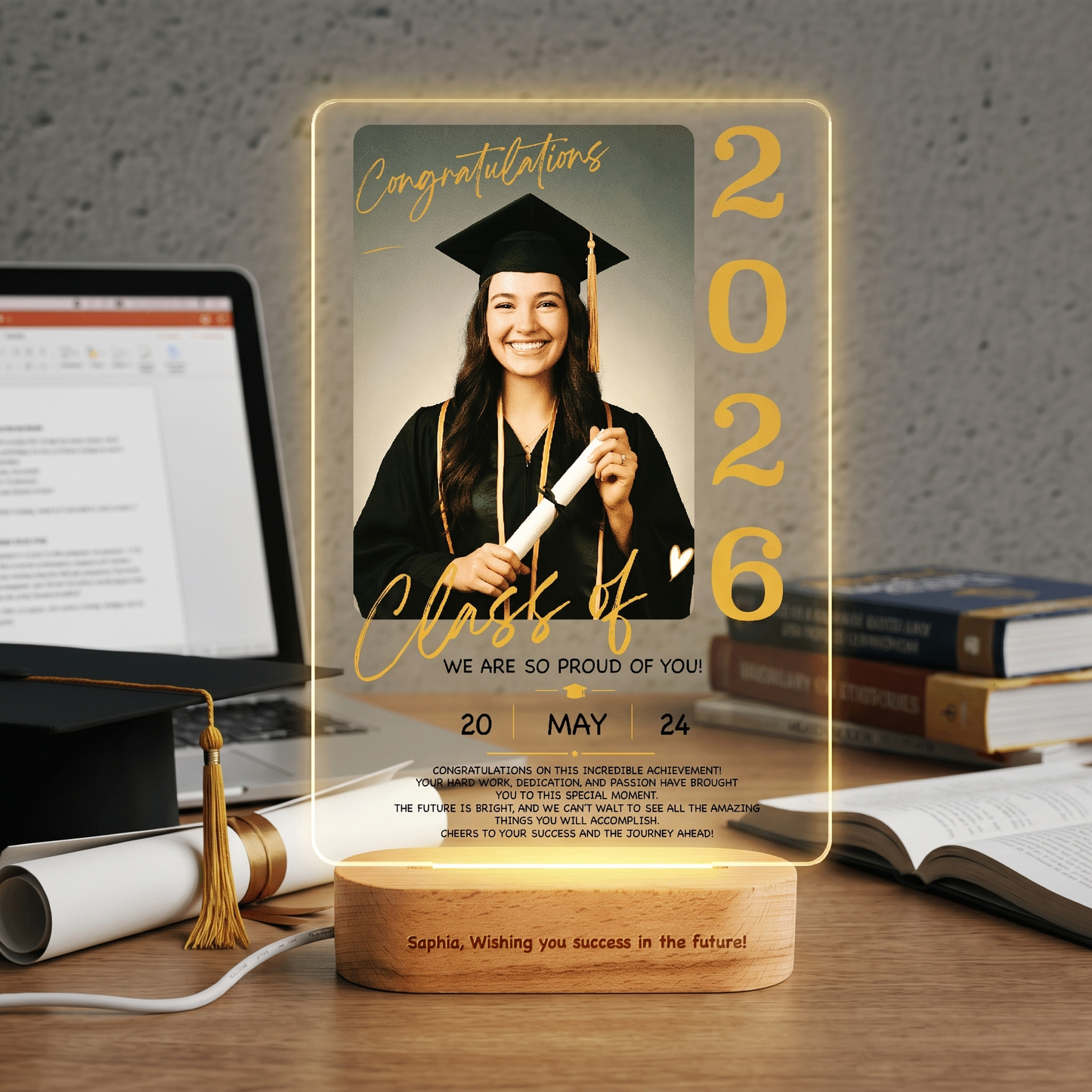 Personalized We Are So Proud Of You Photo Night Light – Graduation Gift