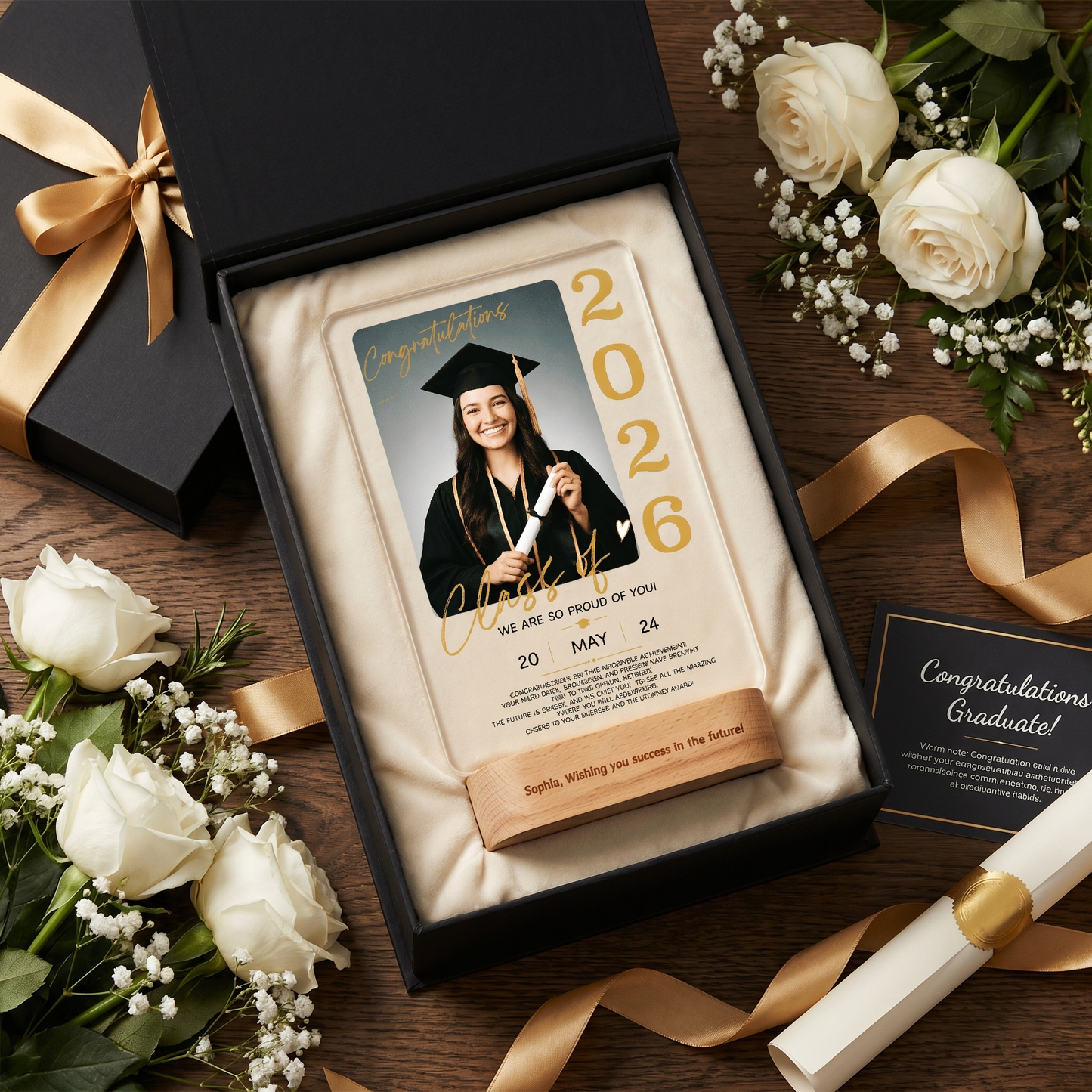 Personalized We Are So Proud Of You Photo Night Light – Graduation Gift