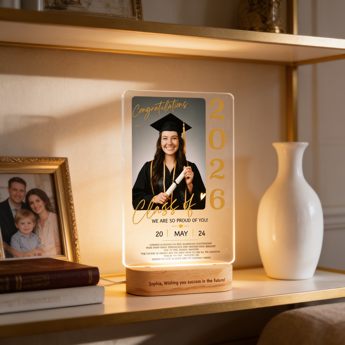 Personalized We Are So Proud Of You Photo Night Light – Graduation Gift