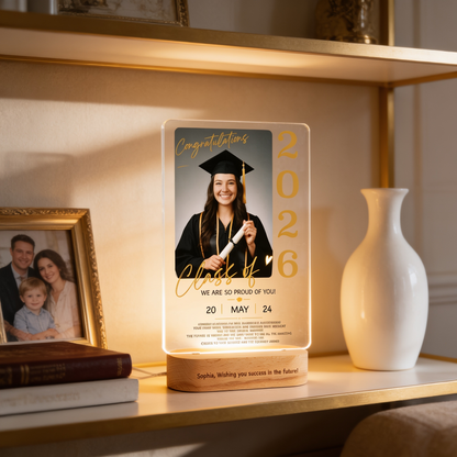 Personalized We Are So Proud Of You Photo Night Light – Graduation Gift