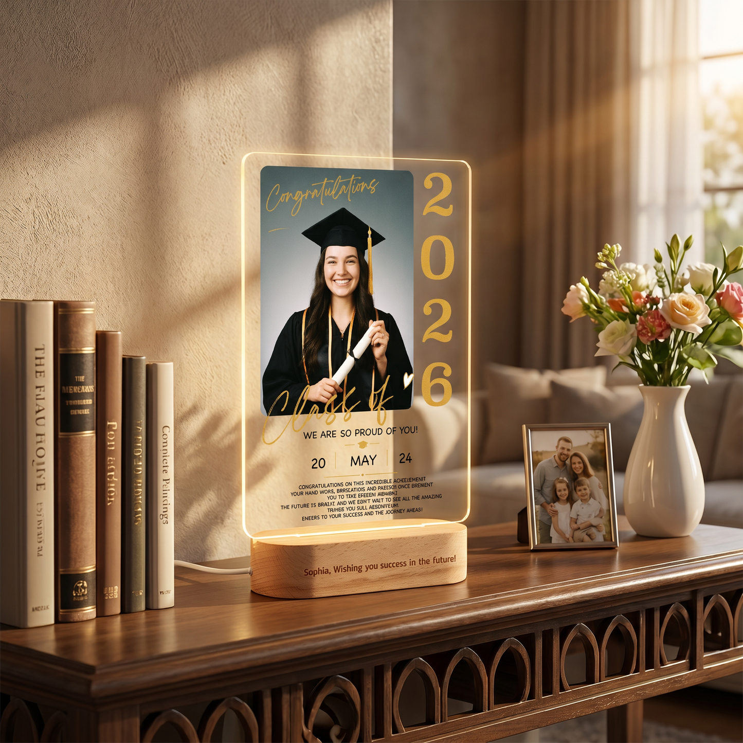 Personalized We Are So Proud Of You Photo Night Light – Graduation Gift