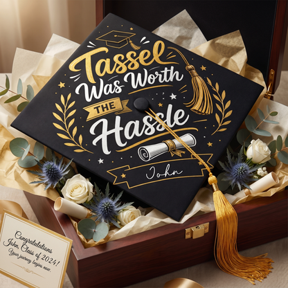 Personalized Tassel Was Worth The Hassle Graduation Cap Topper