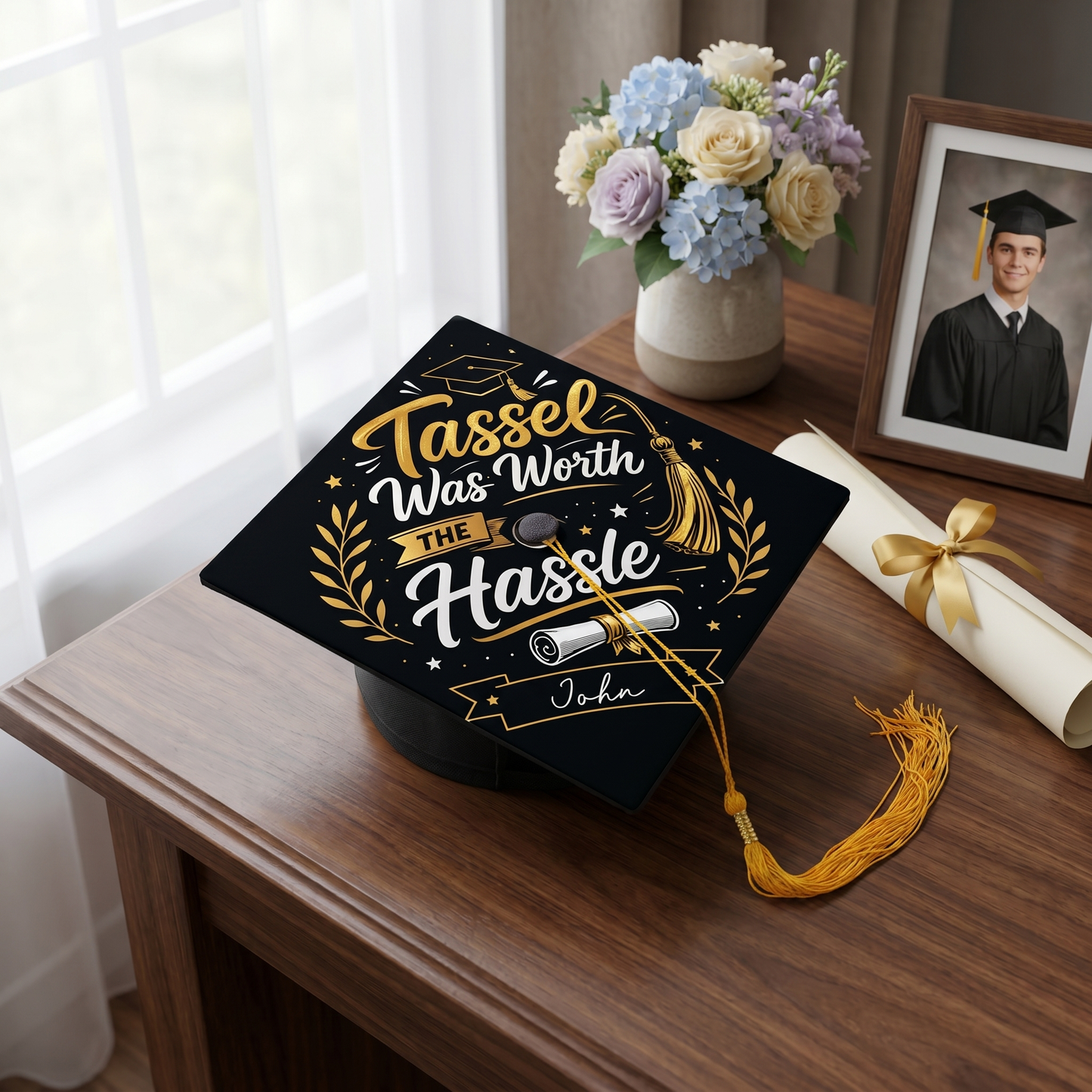 Personalized Tassel Was Worth The Hassle Graduation Cap Topper