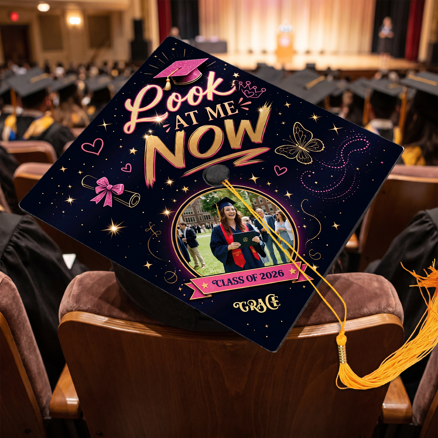 Personalized Look At Me Now Graduation Cap Topper