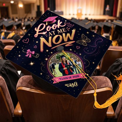 Personalized Look At Me Now Graduation Cap Topper