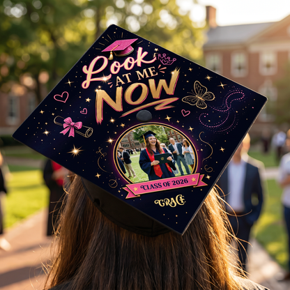 Personalized Look At Me Now Graduation Cap Topper