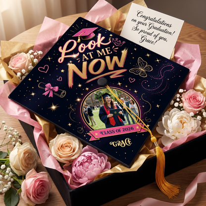 Personalized Look At Me Now Graduation Cap Topper