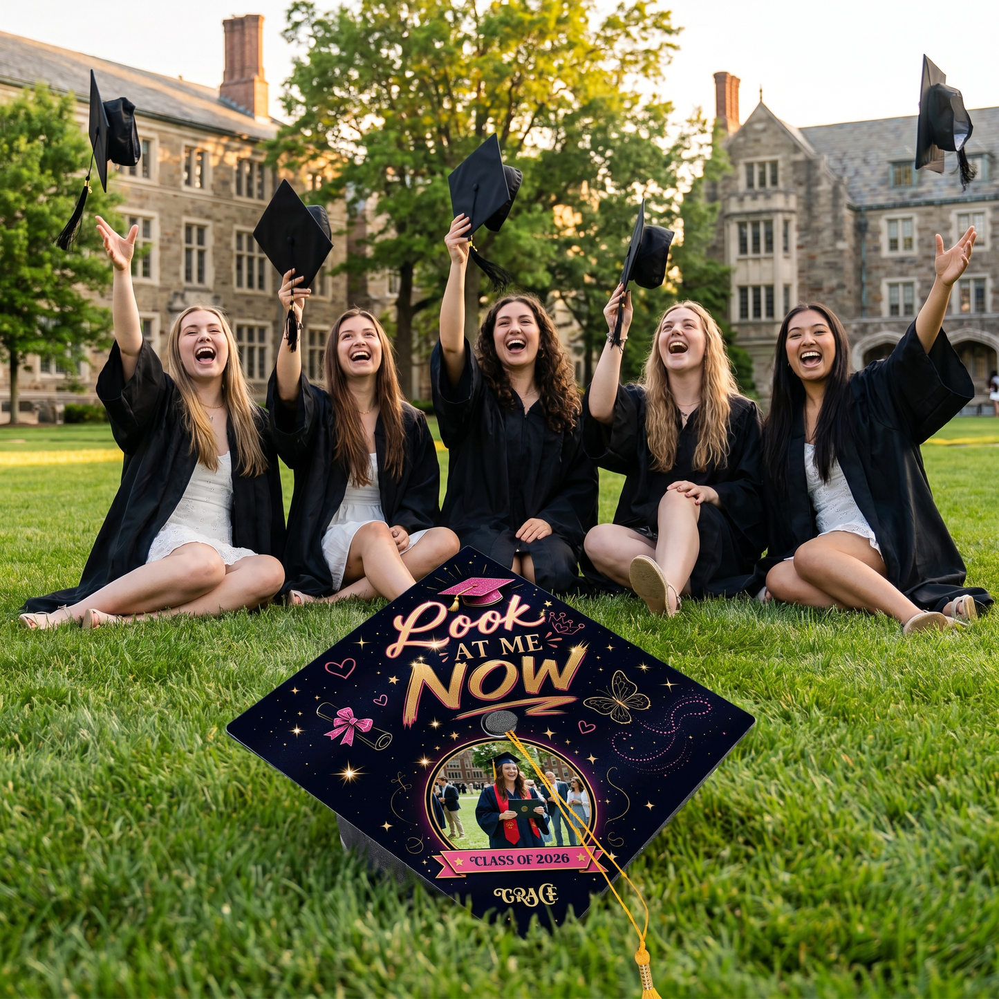 Personalized Look At Me Now Graduation Cap Topper