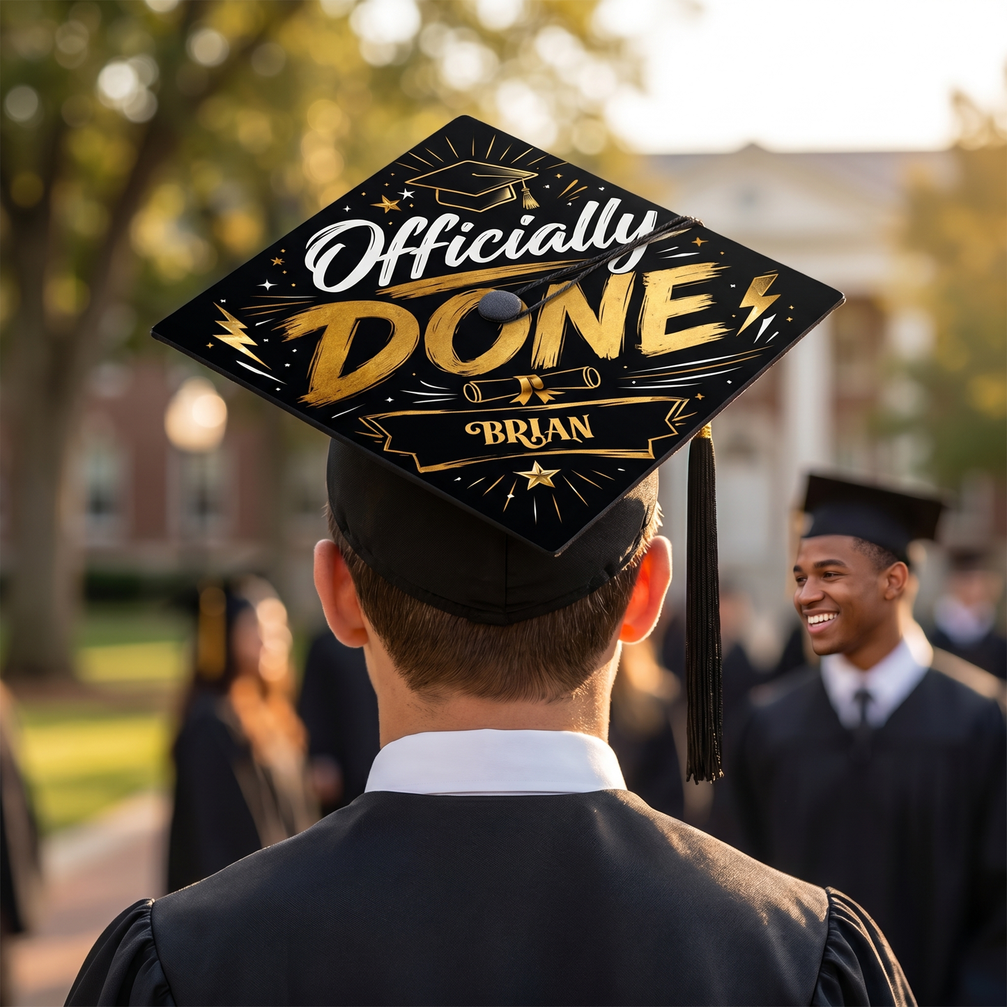 Personalized Officially Done Graduation Cap Topper