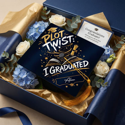 Personalized Plot Twist I Graduated Graduation Cap Topper
