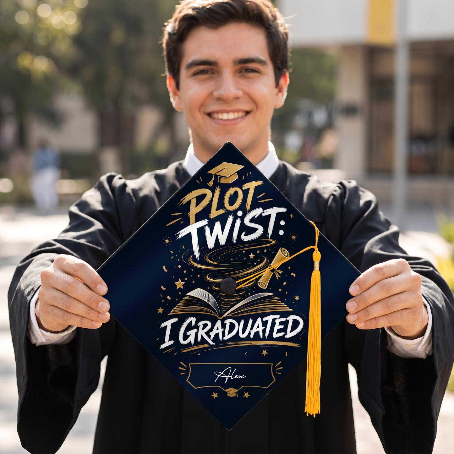 Personalized Plot Twist I Graduated Graduation Cap Topper