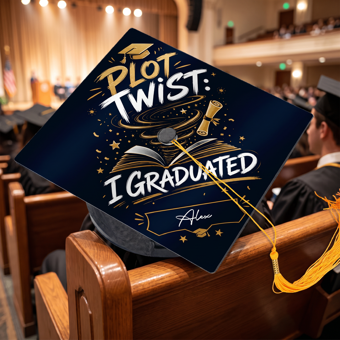 Personalized Plot Twist I Graduated Graduation Cap Topper