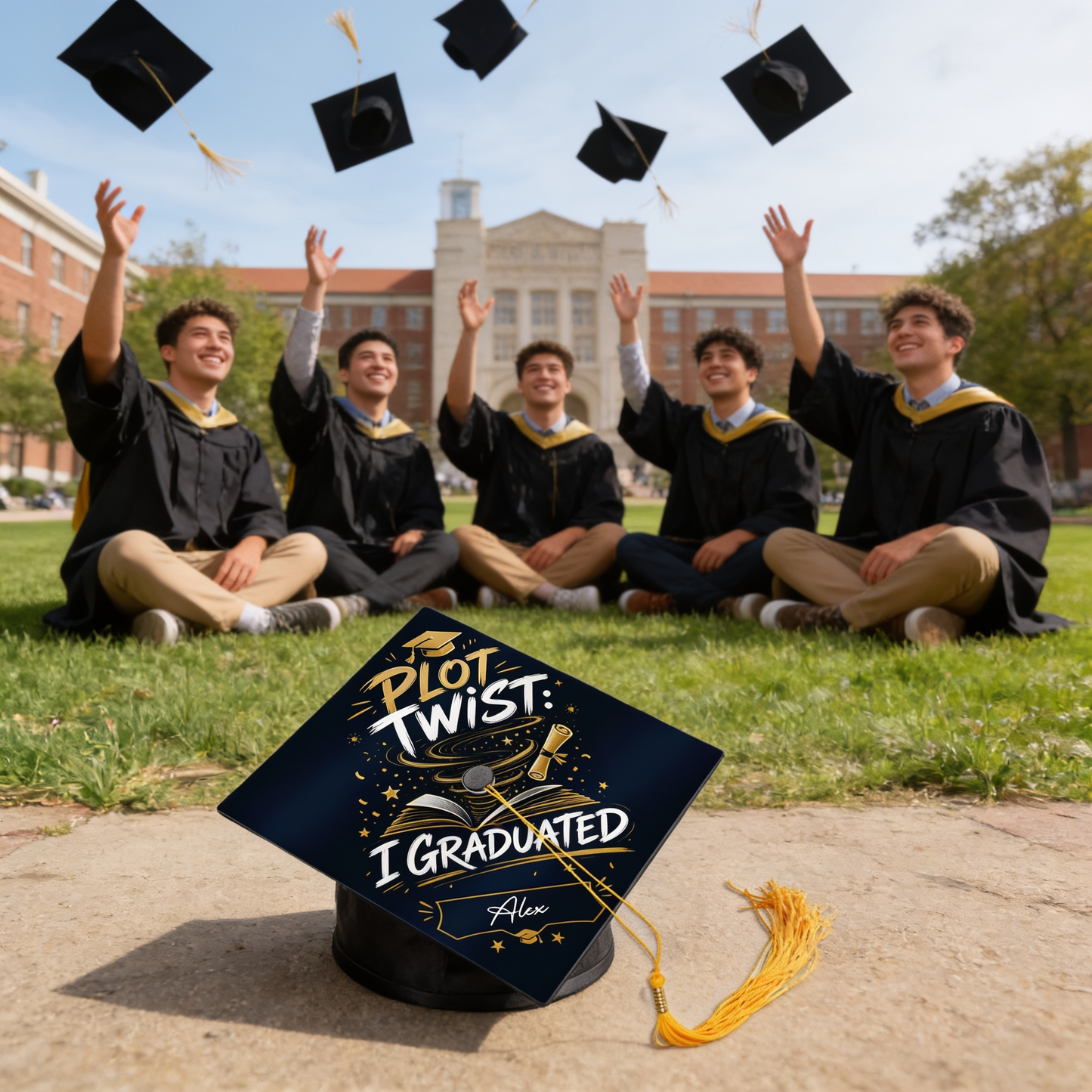 Personalized Plot Twist I Graduated Graduation Cap Topper