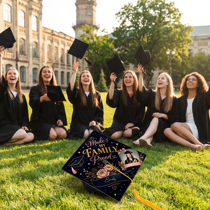 Personalized Made My Family Proud Graduation Cap Topper