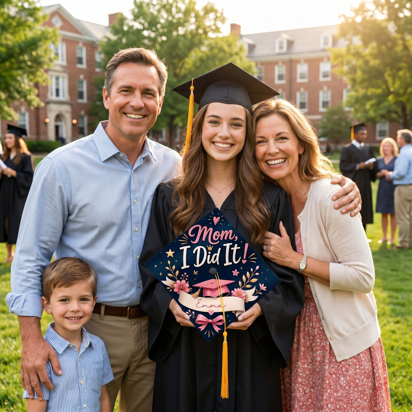 Personalized Mom I Did It Graduation Cap Topper