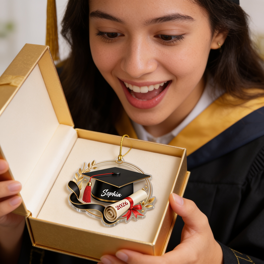 Personalized Graduation Cap Name Acrylic Ornament
