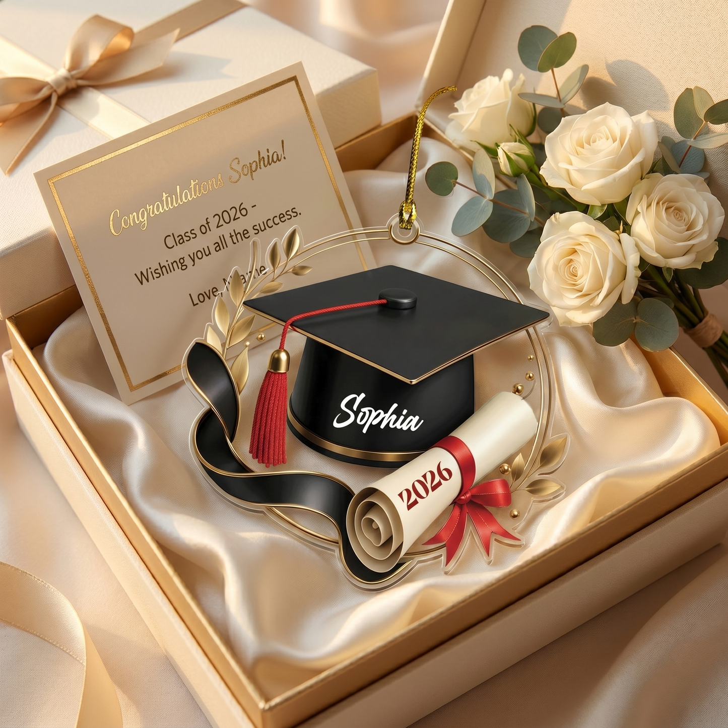 Personalized Graduation Cap Name Acrylic Ornament