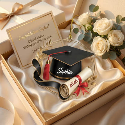 Personalized Graduation Cap Name Acrylic Ornament