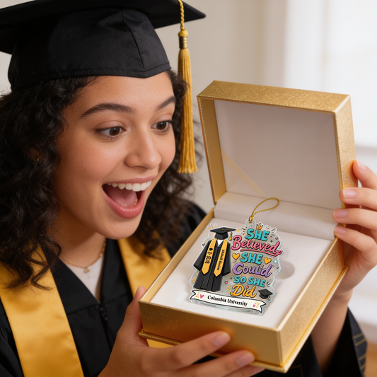 Personalized She Believed She Could So She Did Graduation Acrylic Ornament