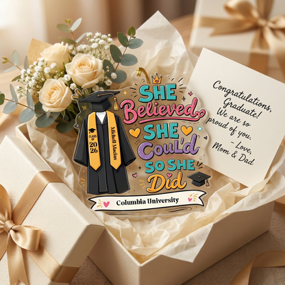 Personalized She Believed She Could So She Did Graduation Acrylic Ornament