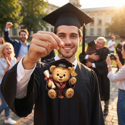 Personalized Teddy Bear Graduation Name and Year Acrylic Ornament