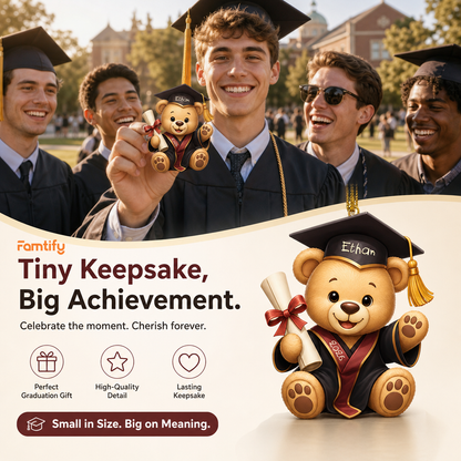 Personalized Teddy Bear Graduation Name and Year Acrylic Ornament