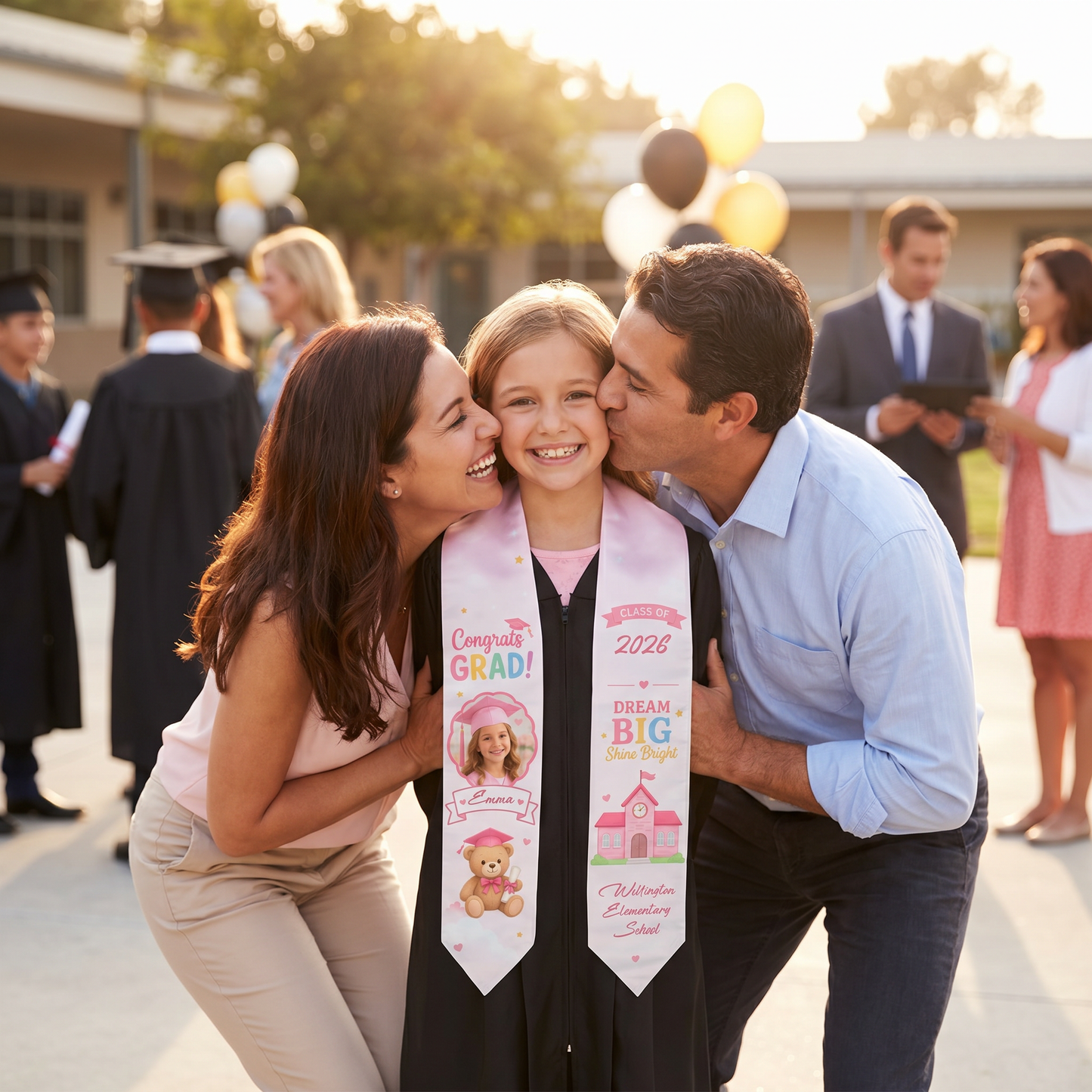 Personalized Dream Big Shine Bright Kid Graduation Stole – Custom Photo