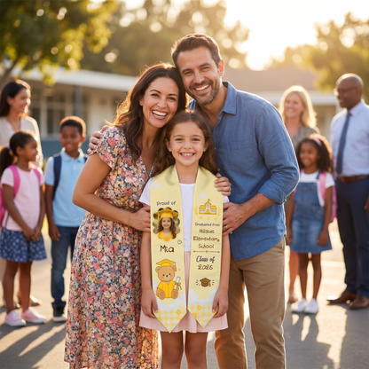 Personalized Proud Of You Yellow Kid Graduation Stole – Name and Photo