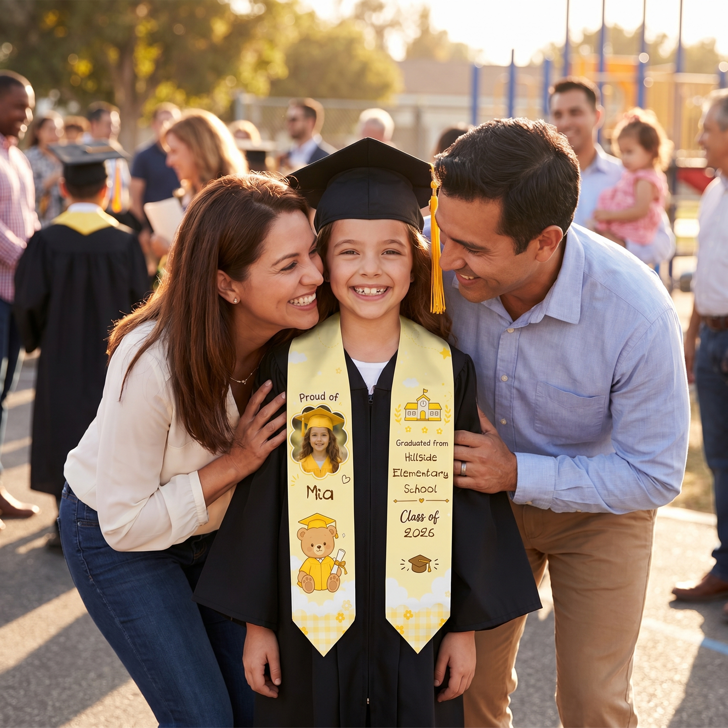 Personalized Proud Of You Yellow Kid Graduation Stole – Name and Photo
