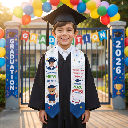 Personalized Congratulations You Did It Kid Graduation Stole – Custom Name
