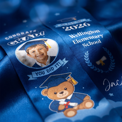 Personalized Congrats Grad You Did It Blue Kid Graduation Stole – Custom Name
