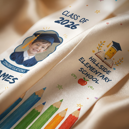 Personalized Congratulations Pencil Kid Graduation Stole – Custom Name