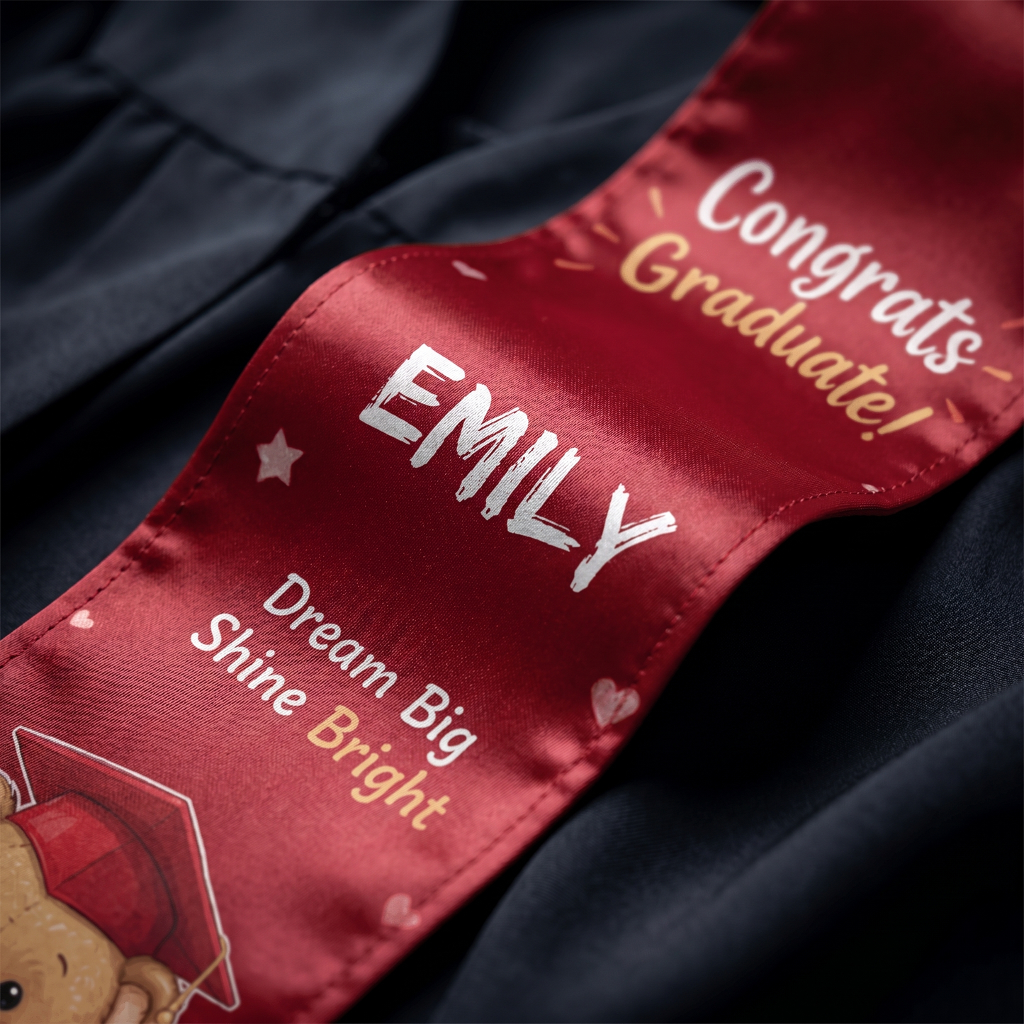 Personalized Dream Big Shine Bright Kid Graduation Stole – Custom Name