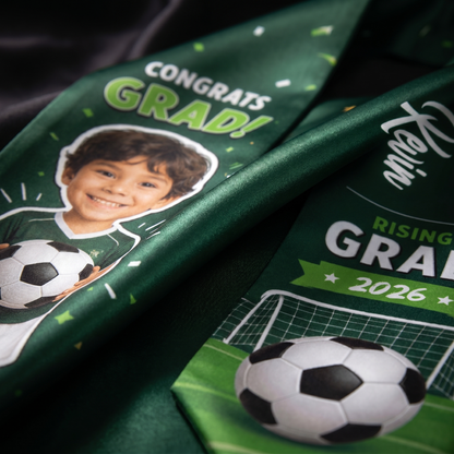 Personalized Soccer Kid Graduation Stole – Custom Photo