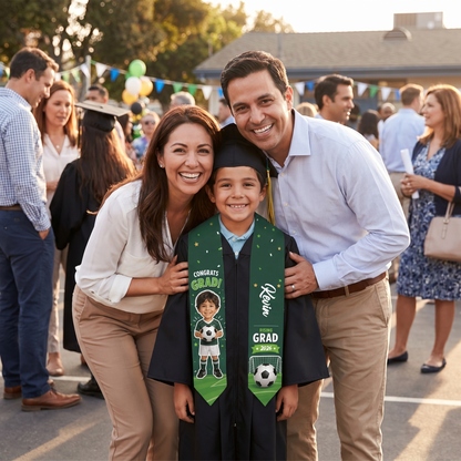 Personalized Soccer Kid Graduation Stole – Custom Photo