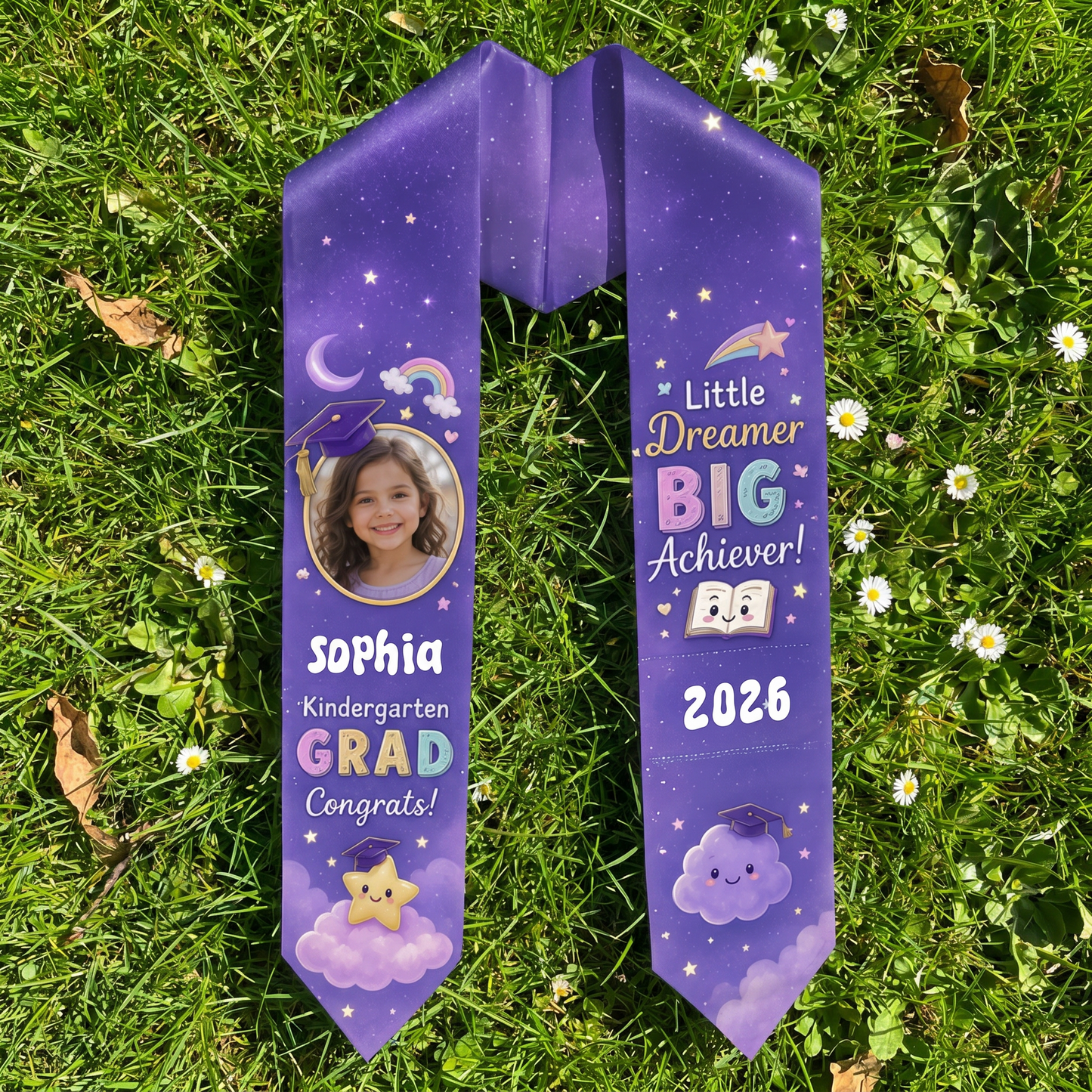 Personalized Little Dreamer Big Achiever Kid Graduation Stole – Custom Name