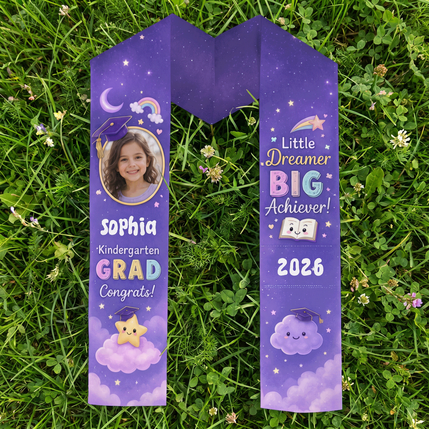 Personalized Little Dreamer Big Achiever Kid Graduation Stole – Custom Name