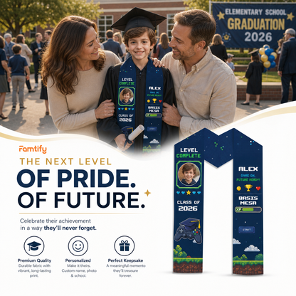 Personalized Level Complete Game On Future Ready Kid Graduation Stole – Custom Name