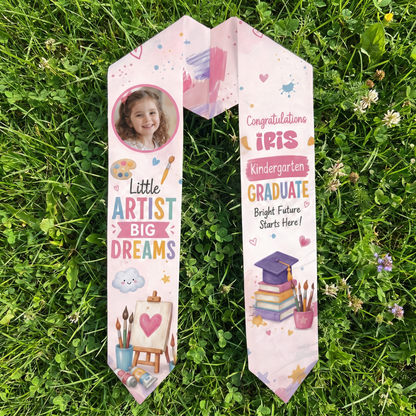 Personalized Little Artist Big Dreams Kid Graduation Stole – Custom Name