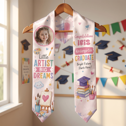 Personalized Little Artist Big Dreams Kid Graduation Stole – Custom Name