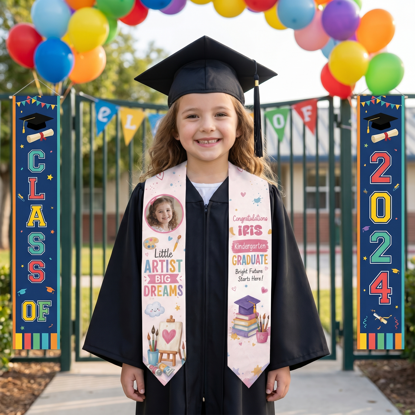 Personalized Little Artist Big Dreams Kid Graduation Stole – Custom Name