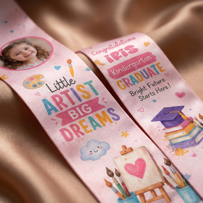 Personalized Little Artist Big Dreams Kid Graduation Stole – Custom Name
