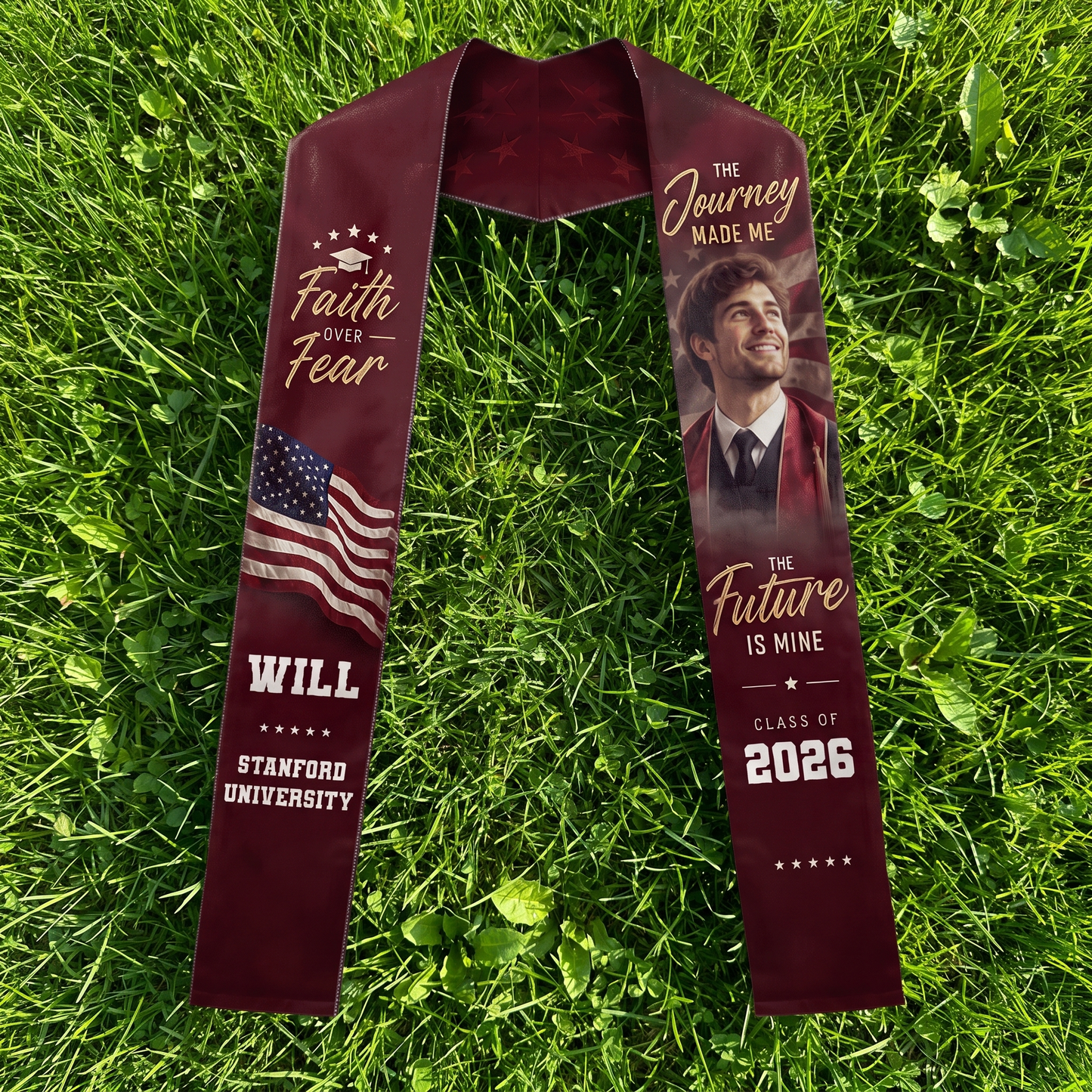 Personalized Faith Over Fear Graduation Stole – Custom Name